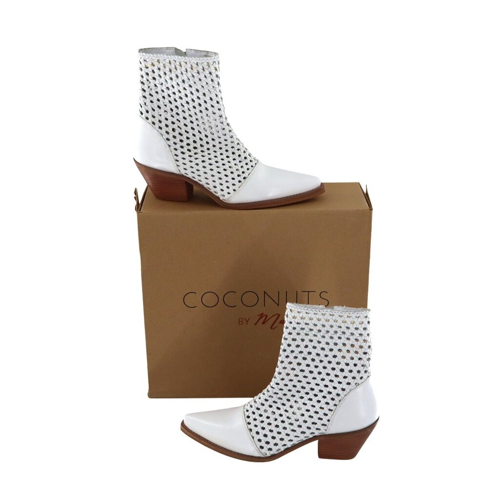 Matisse Golden Hour Booties Women 6 White Boho Bohemian Modern Western Edgy Chic - Picture 3 of 11
